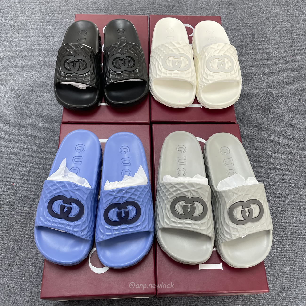 Gucci Slide Sandal Interlocking G Water Ripples 770801 J8710 1000 (7) - www.newkick.vip